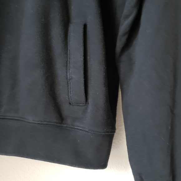 PINK | Quarter Zip Mock Neck Fold Down Collar Pullover Sweatshirt Black XS - Picture 7 of 9